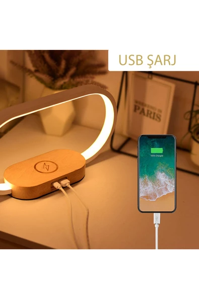 UmoTech   Kablosuz Şarj Cihazı Gece Lambası Masa Lambası LED Masa Lambası Başucu 10W Kablosuz Şarj USB Type-C - 3