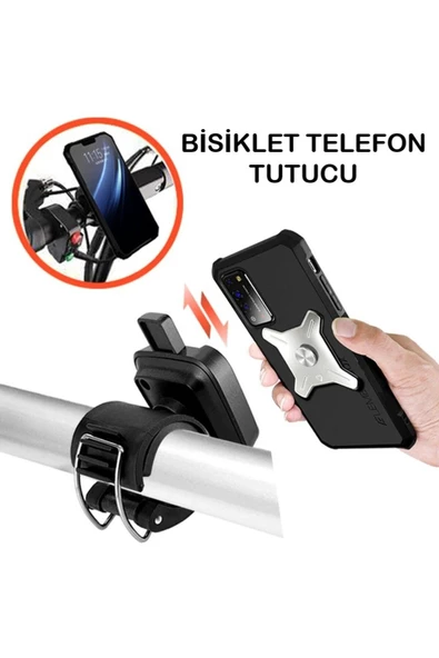 BGZ STORE   Bisiklet Motorsiklet Gidon Telefon Tutucu 2in1 Kol/Bilek Takılan Band Pratik Kilitli Telefon Tutucu - 3