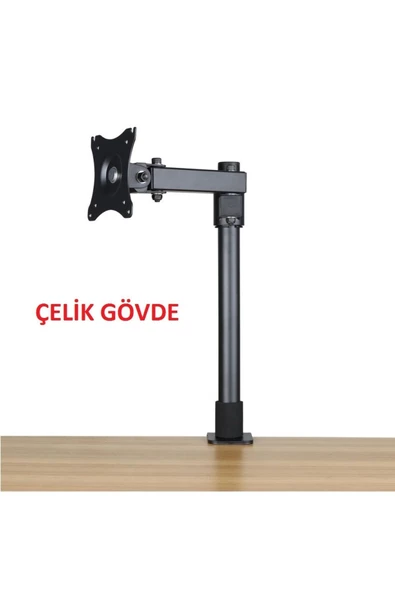 UmoTech Ayarlanabilir Masaüstü Monitör Lcd, Led Tv Standı Vesa Uyumlu Ergonomik Ve Çelik Sağlam Siyah - 2