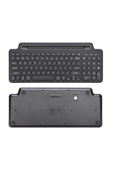 BGZ STORE   Bluetooth Klavye +2.4Ghz Kablosuz Kendinden Standlı Tablet Telefon Tv PC Android IOS Windows Numerik - 6