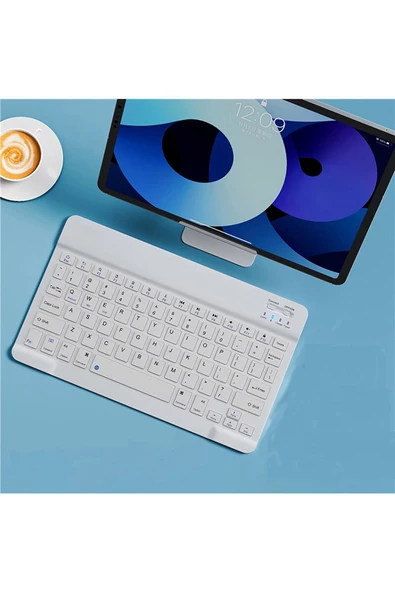 UmoTech   Bluetooth Klavye Telefon Tablet Bilgisayar Uyumlu Slim Şarjlı Kablosuz Klavye - 2