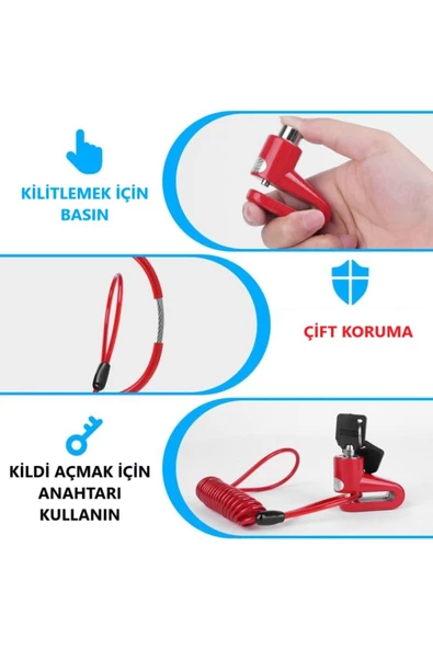 UmoTech   Yüksek Güvenlikli Bisiklet Scooter Motosiklet Kilidi Hırsızlığa Karşı Etkili Koruma Sağlam Dayanıklı - 3