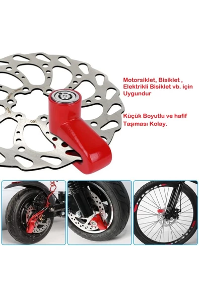 UmoTech   Yüksek Güvenlikli Bisiklet Scooter Motosiklet Kilidi Hırsızlığa Karşı Etkili Koruma Sağlam Dayanıklı - 4