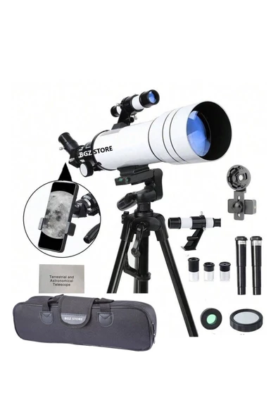 UmoTech   Teleskop 333x Çantalı Astronomik Gökyüzü Ay Doğa Teleskobu Tripod Telefon Tutucu Ay+Güneş Filtresi