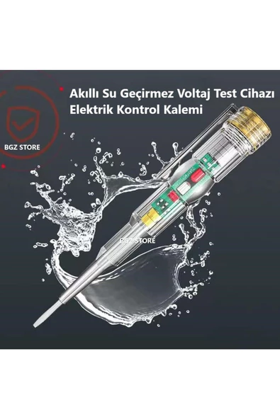 BGZ STORE   Kontrol Kalemi Elektrik Elektronik Test Cihazı Kırmızı Yeşil Led Işıklı Faz Voltaj Testi Tornavida - 7