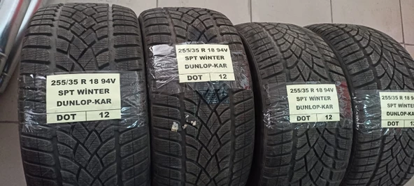 255/35 R 18 94 V SPT WİNTER M+S DUNLOP KAR LASTİĞİ-4ADET(TAKIM HALİNDE SATIŞ)-ÜRETİM TARİHİ:2012   2553518