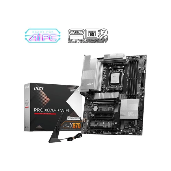 MSI PRO X870-P WIFI AM5 DDR5 8200OC 3xM2 USB4 HDMI 5G LAN WIFI7 RGB ATX