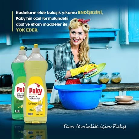 PAKY Elde Bulaşık Deterjanı Sarı Push Pull 1000 ml - 3
