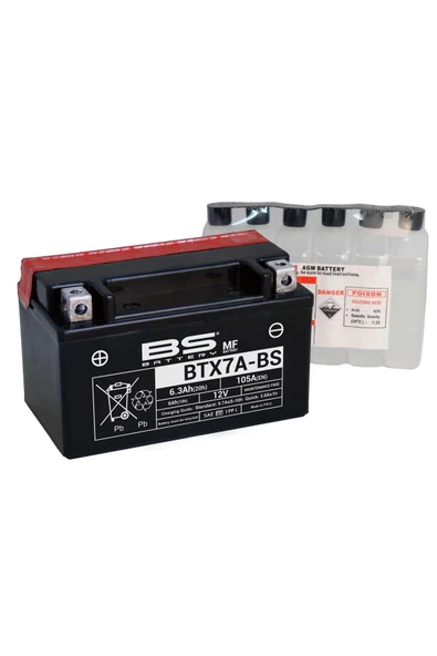Battery BTX7L-BS Motosiklet Aküsü