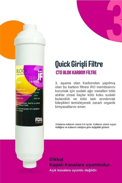 Kapalı Kasa Su Arıtma Cihazı (inline) Ön Filtre Seti,6 Aylık Filtre Seti - Resim 2