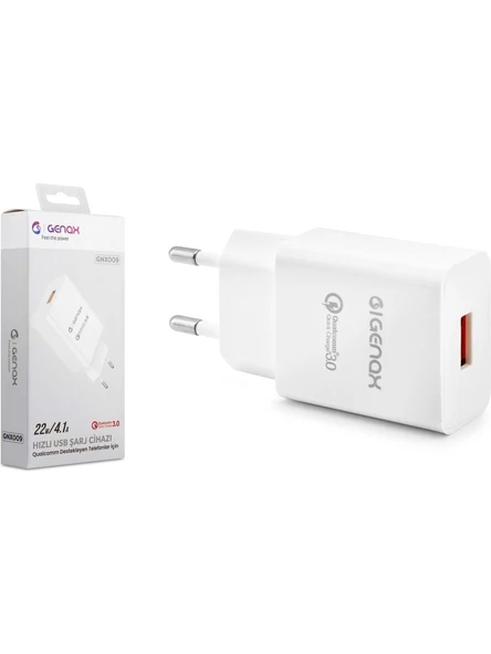 Genax GNX009 USB Şarj Adaptörü 4.1A / 22W Beyaz  56083241