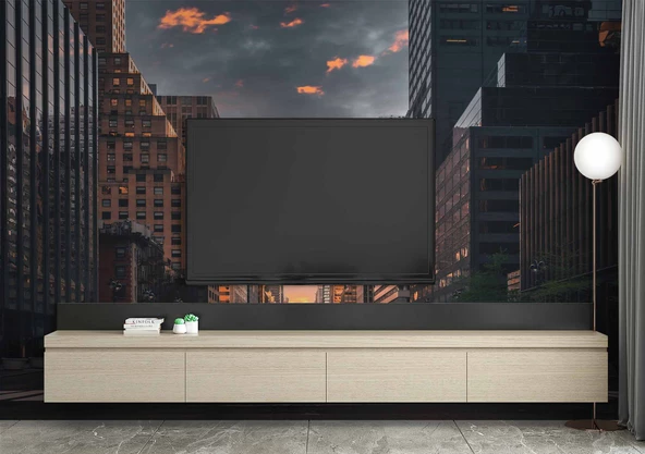 Sokak ve Yaya geçiti Temalı Duvar Kağıdı Baskı - Resim 3