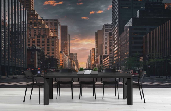 Sokak ve Yaya geçiti Temalı Duvar Kağıdı Baskı - Resim 5