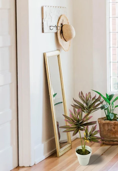 Nettenevime Yapay Çiçek Pembe Yukka Ağacı 60cm 3Dal Salon Çiçeği Beyaz Saksılı Yapay Bitki - Resim 3