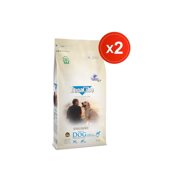 Bonacibo Adult Dog 4 kg x 2 Adet Tavuklu ve Balıklı Yetişkin Köpek Maması