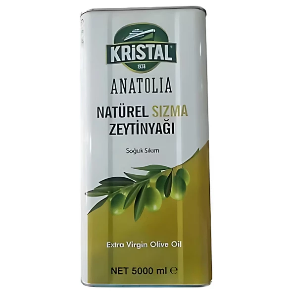 Kristal Anatolia Soğuk Sıkım Natürel Sızma Zeytinyağı 5 lt