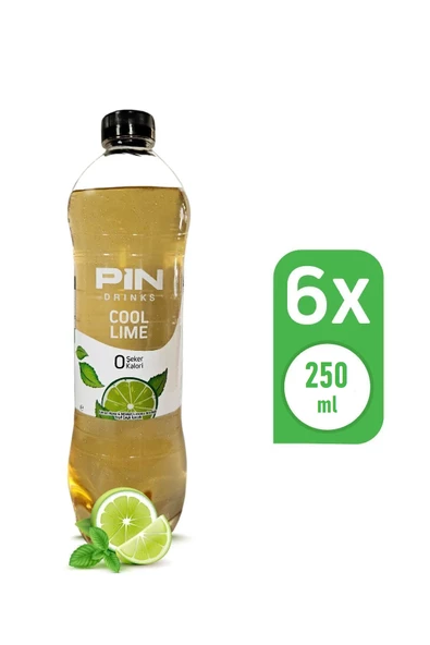 PİN Cool Lime - Şekersiz & Kalorisiz 250 ml X 6 Adet