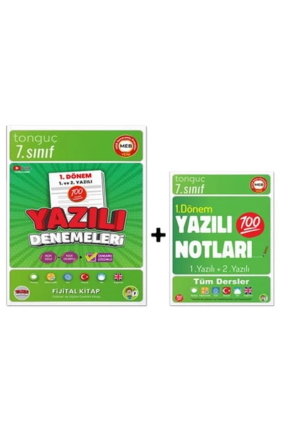 7. Sınıf 1. Dönem Yazılı Denemeleri ve Yazılı Notları - Tonguç Yayınları