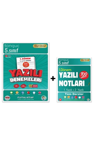 5. Sınıf 1. Dönem Yazılı Denemeleri ve Yazılı Notları - Tonguç Yayınları