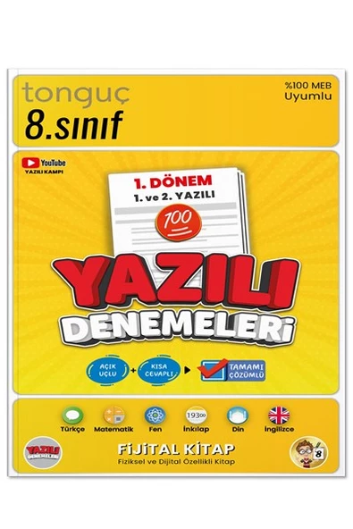 8. Sınıf Yazılı Denemeleri 1. Dönem 1 ve 2. Yazılı - Tonguç Yayınları