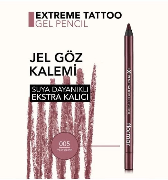 Flormar Extreme Tattoo Ekstra Kalıcı Mat Jel Göz Kalemi 005 Very Berry - 5