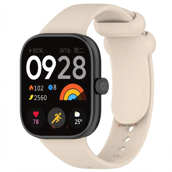 Xiaomi Redmi Watch 4 Uyumlu Purelux Soft Yumuşak Silikon Kordon  Bej