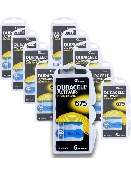 Duracell 675 Kulaklık Pili 10 Paket 60 Adet KULAKLIK Pili