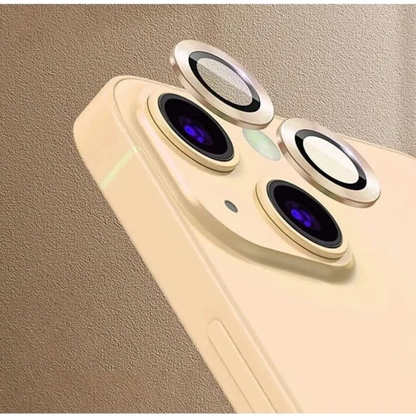 Iphone 14 Plus Birebir Uyumlu Kamera Lens Koruyucu Cam GOLD