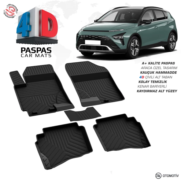 Hyundai Bayon 4D Havuzlu Paspas 2021 Model Ve Sonrası