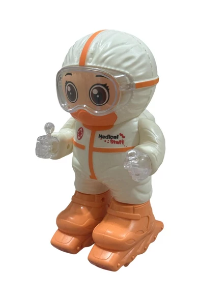 Robot Pilli Işıklı Sesli Müzikli Patenli Kayan Medical Robot Oyuncak 18 CM - Resim 4