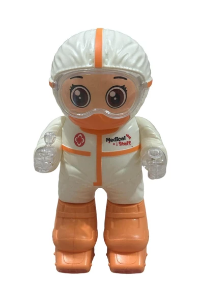 Robot Pilli Işıklı Sesli Müzikli Patenli Kayan Medical Robot Oyuncak 18 CM - Resim 2