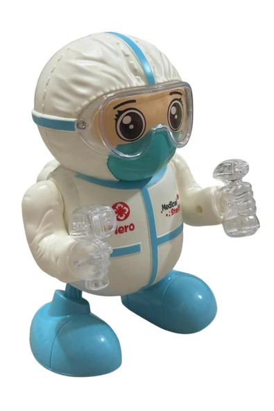 Robot Pilli Işıklı Sesli Müzikli Medical Dancing Robot 18 CM - 3