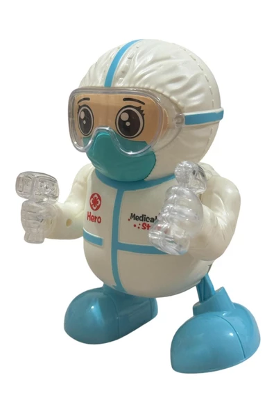 Robot Pilli Işıklı Sesli Müzikli Medical Dancing Robot 18 CM - 4