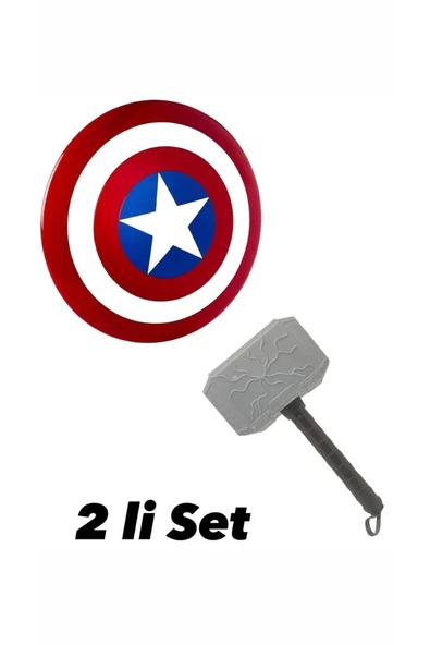 Avengerss Captain Amerika Kalkan Ve Thor Çekiç 2 Lİ MEGASET