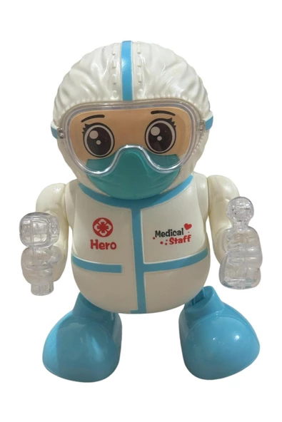 Robot Pilli Işıklı Sesli Müzikli Medical Dancing Robot 18 CM - 2