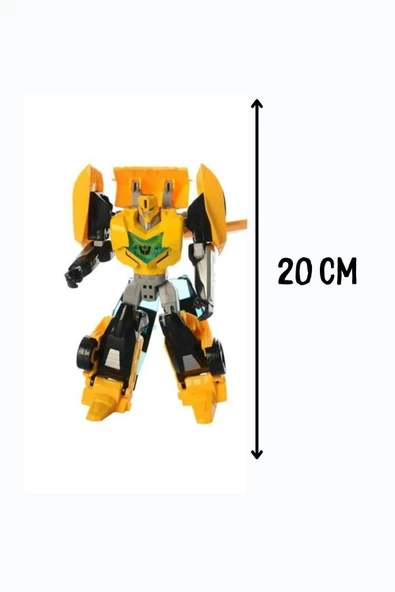 Metal Gövdeli Dönüşebilen Transformer Robot Bumblebe Ve Optimus Prime Araba 2'li Set 20 cm - 6