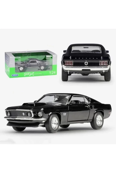 1969 Ford Mustang 429 Siyah 1:24 Model Araba - 5