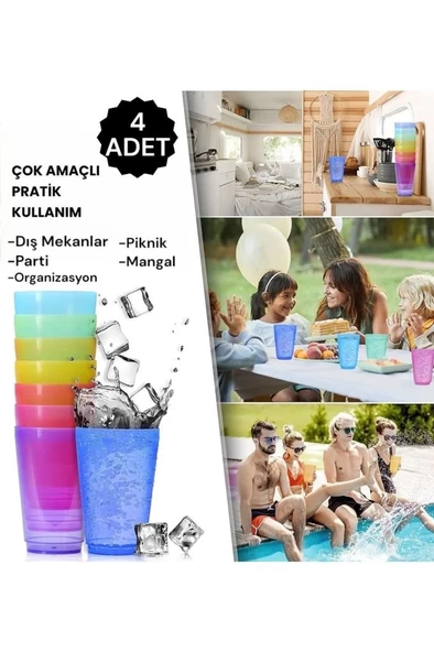 Mithra Life 4 Adet 250 ML Kırılmaz Parti Piknik Bardağı MIT1109 - 7
