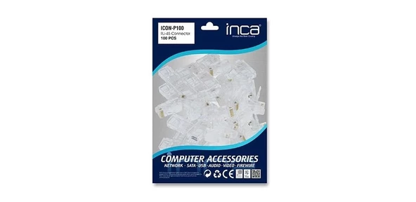 Inca Icom-p100 Rj45 Cat6 100 Adet Plastık Konnektor