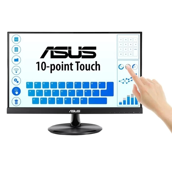 21.5 Asus Vt229h Ips 5ms 60mhz 1xvga 1xhdmı Fhd 1920x1080 Hoparlör Çerçevesiz Düşük Mavi Işık Dokunmatik Ekran Vesa