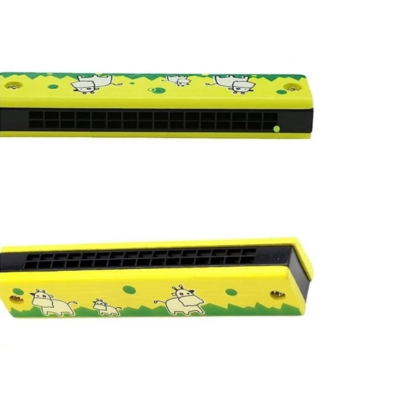 SEVİMLİ SARI İNEK MIZIKA 16 DELİK SEVİMLİ MIZIKA ENSTÜRÜMAN MONTESSORİ EĞİTİCİ OYUNCAK MIZIKA ürün görseli