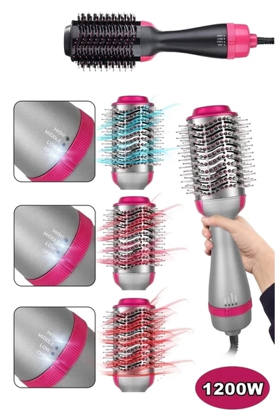 1200 W Saç Şekillendirici Ve Saç Düzleştirici-kurutucu Fırça Fön Tarak Hava Üflemeli 2024 - 2