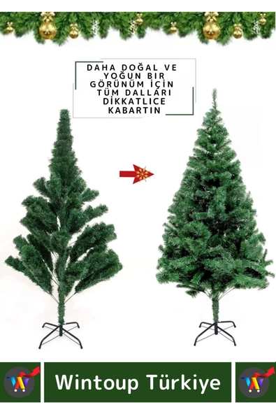 Premium Yüksek Kaliteli Sabitleyici Ayaklı New Year Parti Noel 150 Cm X 220 Dal Yılbaşı Çam Ağacı - Resim 3