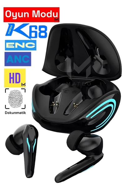 Samsung Galaxy A52 Uyumlu Bluetooth Kulaklık K68 Oyuncu Kulaklığı Tws Dokunmatik Hd Ses Mikrofon ürün görseli
