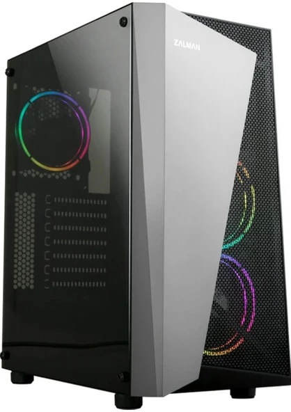 ZALMAN MEGAMAX S4 PLUS 600W 80+ Mesh Panel  Tempered Camlı Siyah 3X RGB Fanlı Mid Tower Oyuncu Kasas