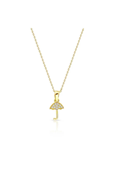 Şemsiye Taşlı Altın Kolye ürün görseli 1