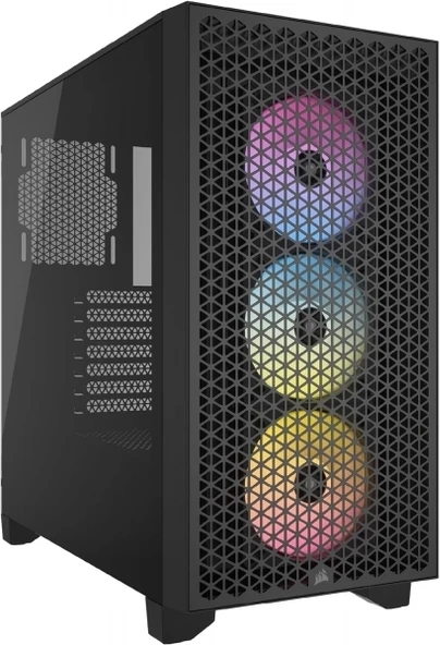 CORSAIR 3000D 3xAR120 RGB FANLI 650W MidT ATX SİYAH KASA