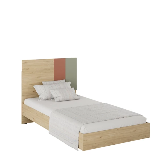 Terra Tek Kişilik Karyola-Florida Meşe/Karışık Renk 107x110x205 cm - 5