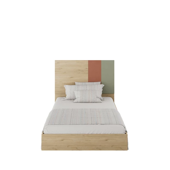 Terra Tek Kişilik Karyola-Florida Meşe/Karışık Renk 107x110x205 cm - 3