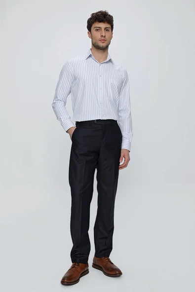 Lacivert Düz Gabardin Comfort Fit Basic Pantolon 1003245005 - 2